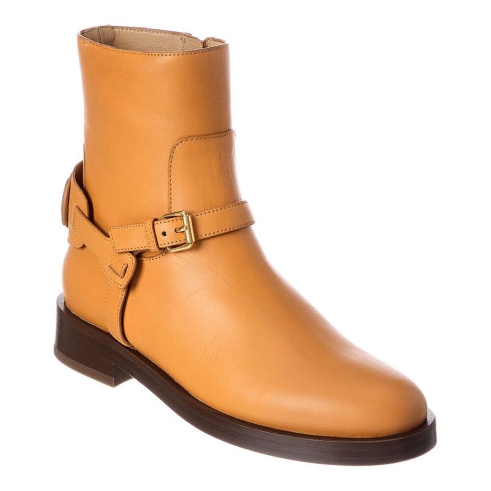 Valentino Vlogo Signature Leather Boot, Brown